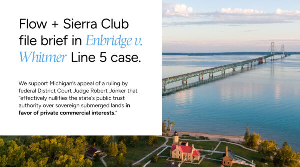 Flow and Sierra Club file joint amici brief in Enbridge v. Whitmer Line 5 case