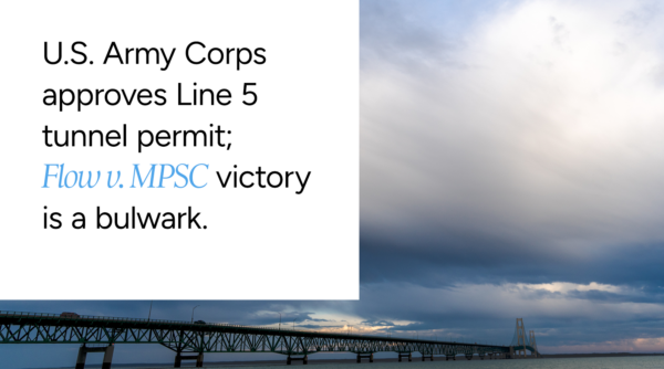 Flow statement on U.S. Army Corps tunnel permit